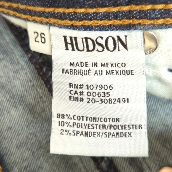 Hudson Collin Classic Low Rise Dark Wash Flap Pocket Denim Skinny Jeans 26 - Picture 9 of 16
